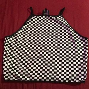 CHECKERED CROP TOP(reposh)
